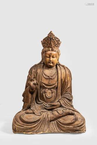 Le Boddhisattva Kwan Yin \nAssis en méditation coif…