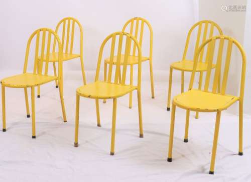 Suite de six chaises tubulaire modernistes de Robe…