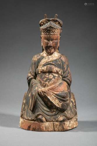 CHINE du SUD, XVIIIe siècle. Statuette d’autel fig…