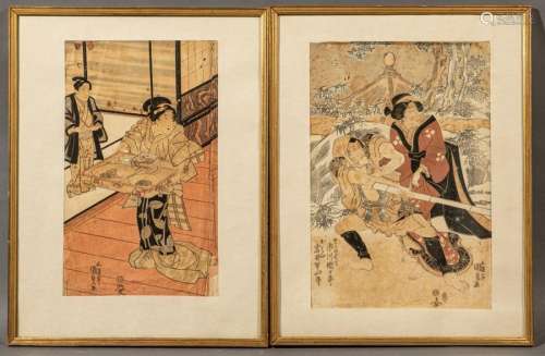 JAPON KUNISADA UTAGAWA(1786 1864), deux estampes s…