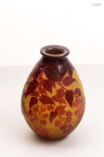 Emile GALLE (1847 1904), Vase ovoïde en verre mult…