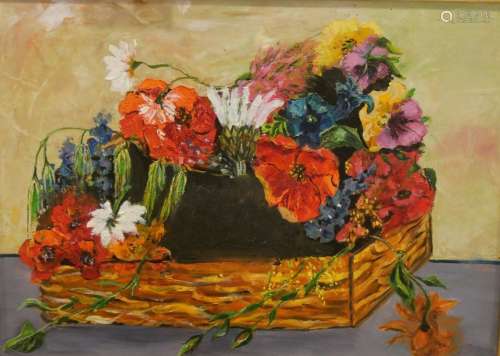 William MERCIER (XXè), Bouquet de fleurs, huile su…