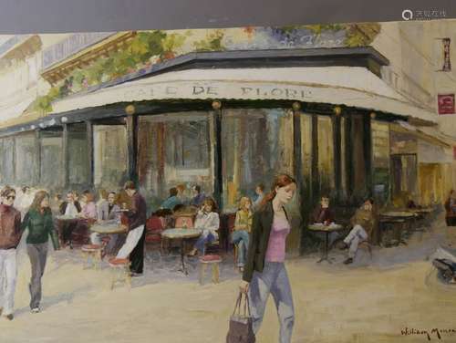 William MERCIER (XXè), Le café de Flore, Huile sur…