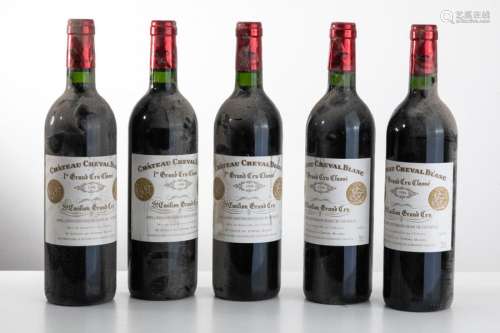 5 bouteilles CHÂTEAU CHEVAL BLANC Saint Emilion 19…