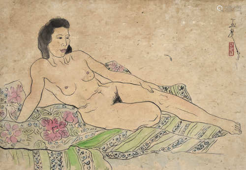 潘玉良 1948年作 女人体 纸本水墨