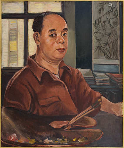 1949年作 自画像 木板油画