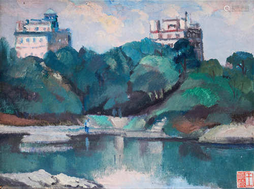 王济远 约1940-1950年代 风景 布面油画