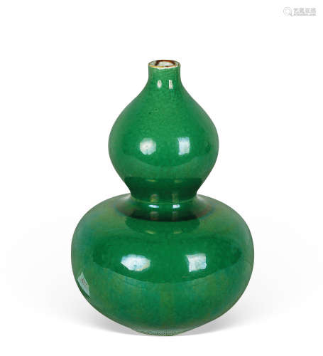 清 郎窑绿釉葫芦瓶