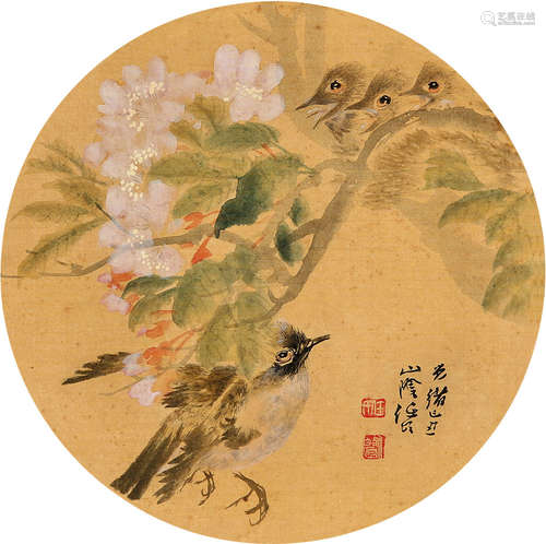 任伯年 花鸟 圆光