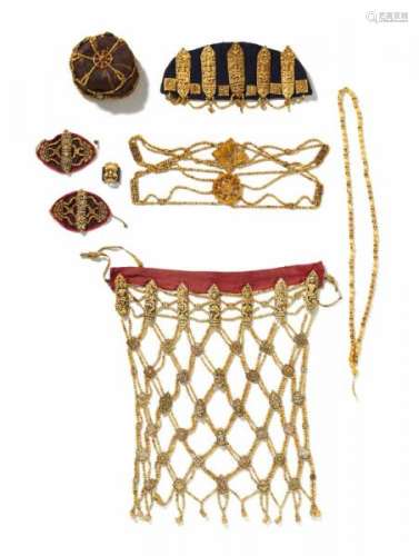 IMPORTANT TANTRIC CROWN AND OTHER CEREMONIAL BONE GARMENTS. Tibet. 18th/19th c. some [...]