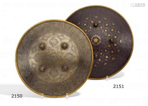 SHIELD (DHAL/SEPAR) WITH KNOBS AND HUNTING SCENES. Mughal India/Persia. 18th/19th c. [...]