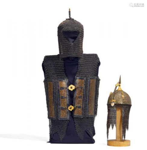 BOYS HELMET, MAIL COIF HELMET AND CHAINMAIL CUIRASS. Mughal India/Persia. 18th/19th [...]