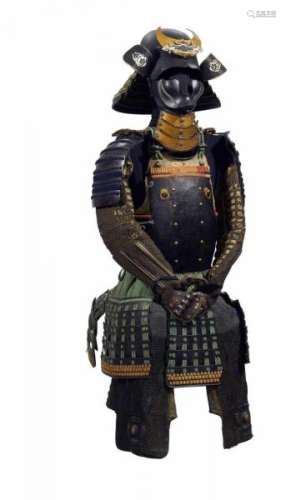 NIMAI DÔ ARMOR WITH HELMET AND MASK. Japan. Edo period (1603-1868). Iron, bronze, [...]