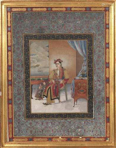 Raj Man Singh Chitrakar, attributed: Portrait of Colonel Ranabir Singh Thapa. C. [...]