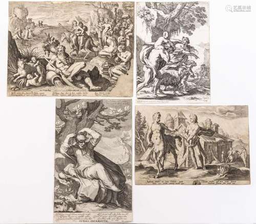 Ensemble de 4 gravures XVIIIe - Théodore Galle (1571-1633), 