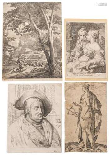 Ensemble de 4 gravures XVIIe-XVIIIe - Richard II van Orley (1663-1732), attribué à [...]