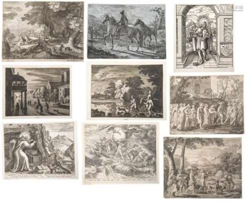 Ensemble de 10 gravures - Ensemble de 10 gravures comprenant :- Jacques Stella (Lyon [...]