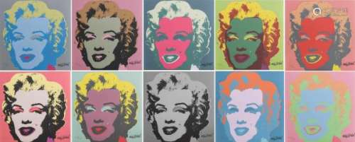 Andy Warhol (1928-1987) d'après, série des 10 