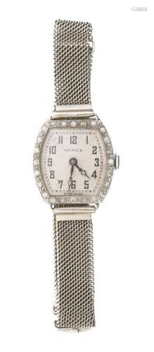 Genex, montre-bracelet à boîtier en or .750 orné de 24 diamants - Genex, [...]