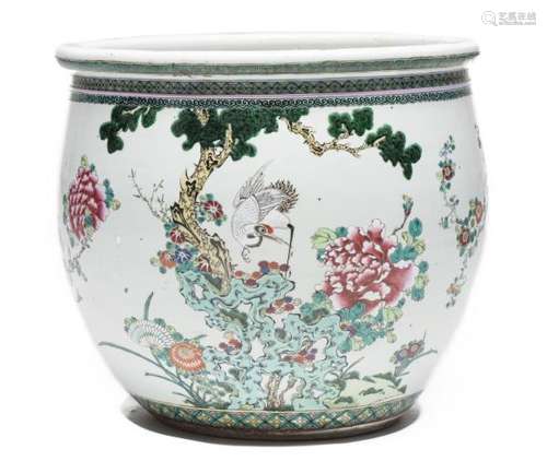 Grande vasque à poisson à décor polychrome extérieur. Chine, XXe siècle - Grande [...]