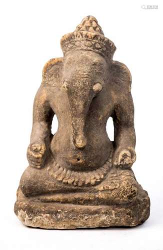 Ganesh, période khmère, Angkor Vat, XIIe siècle - Statuette de Ganesh en grès [...]