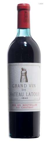 Château Latour 1940, 1 bouteille - Château Latour 1940 1 bouteille 75 cl -  - Vins [...]