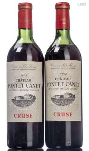 Château Pontet Canet 1962, 2 bouteilles - Château Pontet-Canet 1962Cruse & Fils & [...]