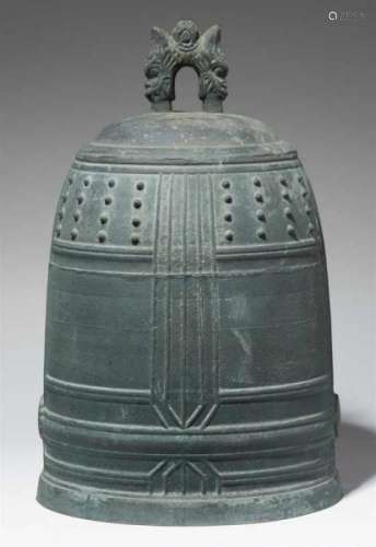 A bronze temple bell. Dated 1862The body subdivided into four panels, the upper [...]