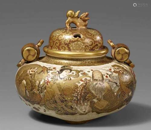 A Satsuma incense burner. Kyoto. Late 19th centuryOf squat globular shape on tiny [...]