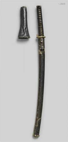 A shinguntôLength of the blade 66.8 cm, shinogi zukuri, gunome-midare hamon with [...]