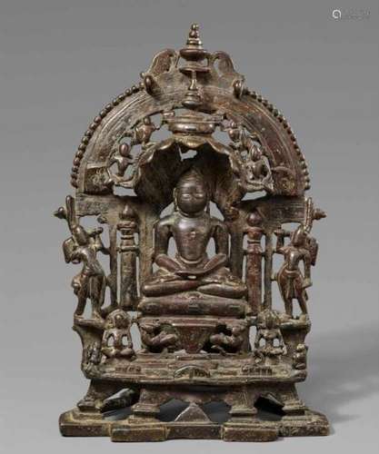 A Rajasthani copper alloy shrine of Jina Parshvanatha. 12th centurySeated in [...]