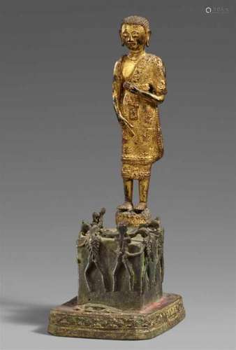 A Ratanakosin lacquered and gilded bronze figure of Phra Malai. Thailand. 19th [...]