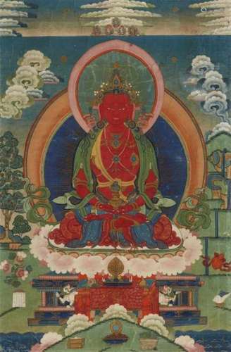 A Tibeto-Chinese thangka of Buddha Amitayus. 19th centuryThe Boundless Live Buddha [...]