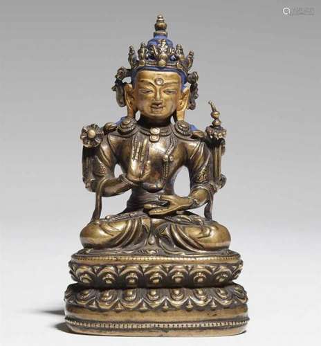 A Tibetan bronze figure of Maitreya. 16th centuryThe finely cast bodhisattva of [...]