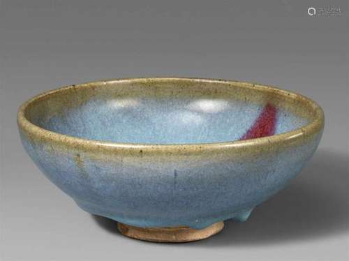 A junyao bowl. Yuan dynasty or laterOf rounded conical form, covered inside and out [...]