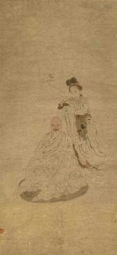 Anonymous painter, . Qing dynastyA portrait of a priest. Hanging scroll. Ink and a [...]