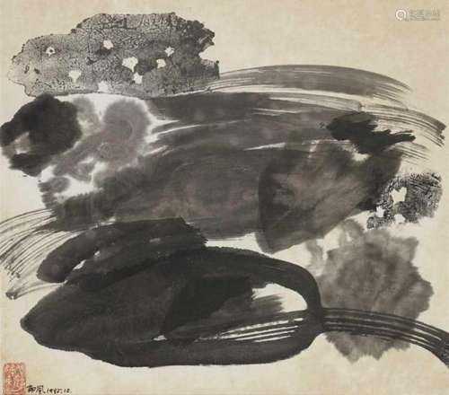 Yu FengAn abstract composition. Ink on paper. Dated 1985.12, signed Yu Feng and [...]