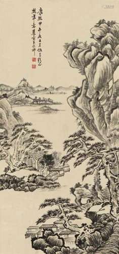 After Wang YuanqiLandscape. Hanging scroll. Ink on paper. Inscription, dated [...]