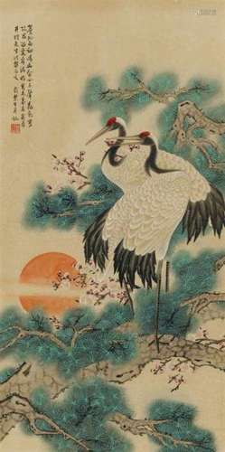 Xun HuishengTwo cranes and pines (songhe changchun = may you enjoy a life as long as [...]