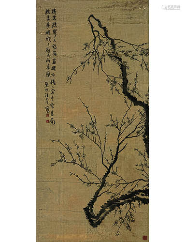 汪士慎 1686～1759 汪士慎 梅花 梅花 立轴 水墨绢本