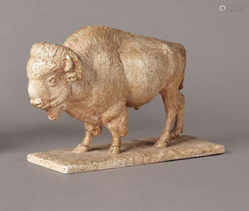 Lucien GIBERT (1904 1988). Bison. Plâtre patiné su…