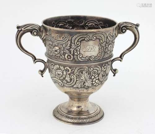 A heavy two handled 18th Century Irish silver Trop…