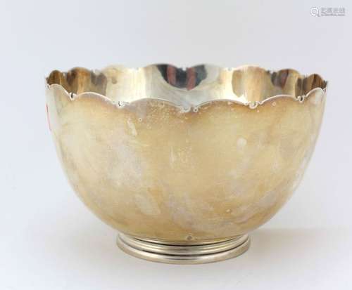 A Royal Irish silver Punch Bowl, with shaped rim a…