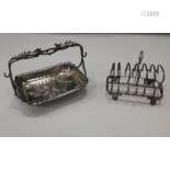 A William IV English silver Toast Rack, with shell…