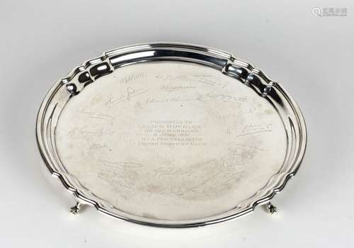 A heavy circular English silver Salver, Sheffield …