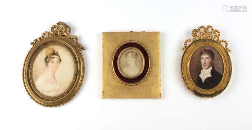 19th Century Irish School Miniatures: A set of 4 m…