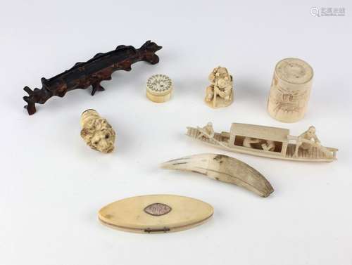 A collection of various carved ivory Trinkets, inc…