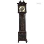 A 19th Century carved oak Grandfather Clock, the s…