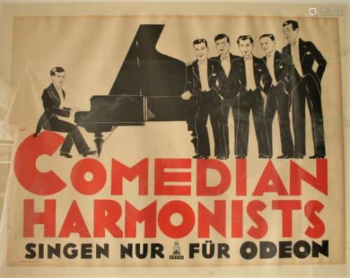 Affiche des COMEDIANS HARMONISTS, ca 1928/1930, réentoilée - Dimensions : 78 x 101 [...]
