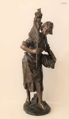 Henryk II KOSSOWSKI (1855-1921), Sculpture en Bronze patiné : Retour de pêche, [...]